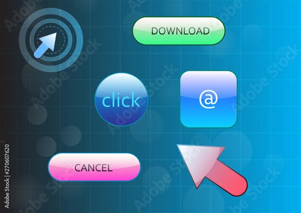 Fototapeta Glossy button in modern style ,vector illustrations