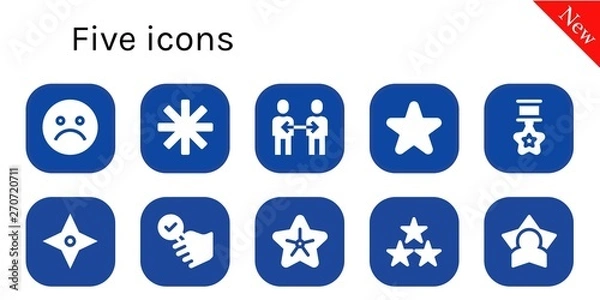 Fototapeta five icon set