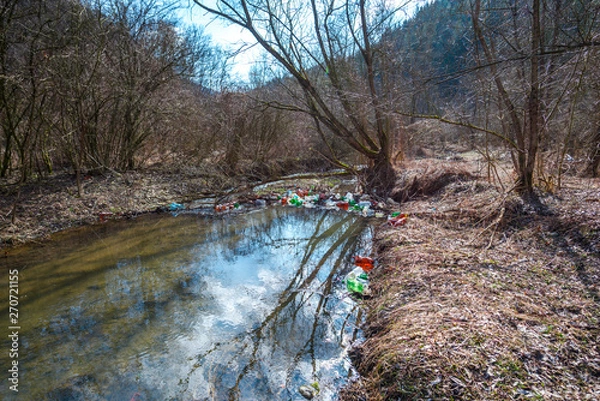 Obraz Pollution river in the forest
