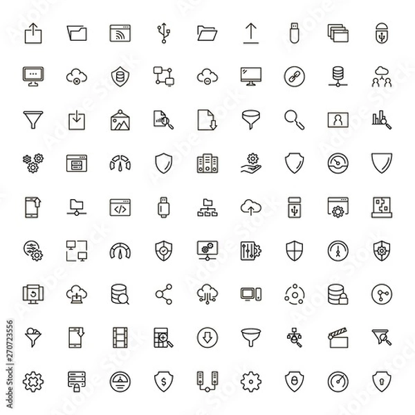 Obraz Cloude services line icon set. Collection of high quality black outline logo for web site design and mobile apps. Vector illustration on a white background
