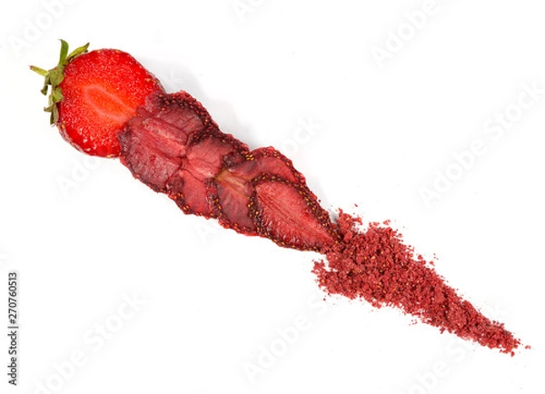 Obraz fresh and dry slice strawberries