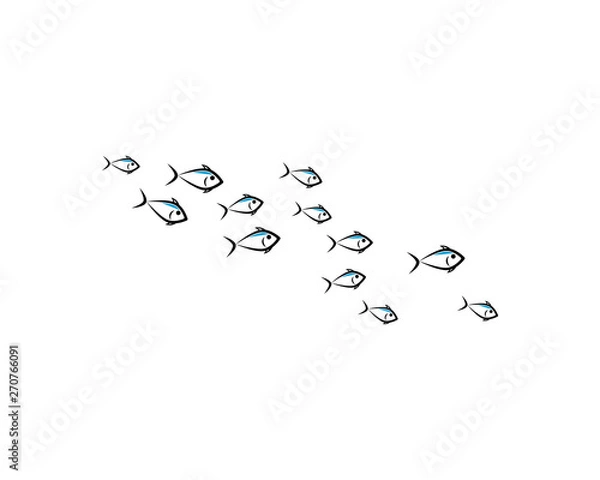 Fototapeta set of abstract fish background template vector illustration design