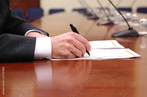 Obraz businessman at work, business presentation