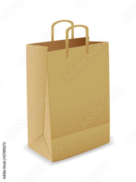 Fototapeta Vector illustration of paper bag over white