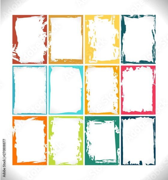 Fototapeta Grunge Frames Collection Color Palette. Design Illusration.