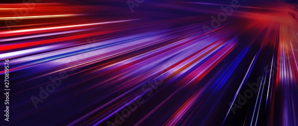 Fototapeta Panoramic high speed technology concept, light abstract background