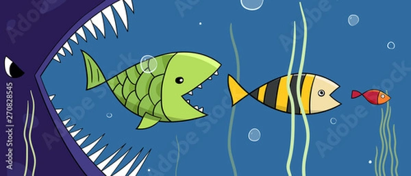 Obraz Big fish eats little fish