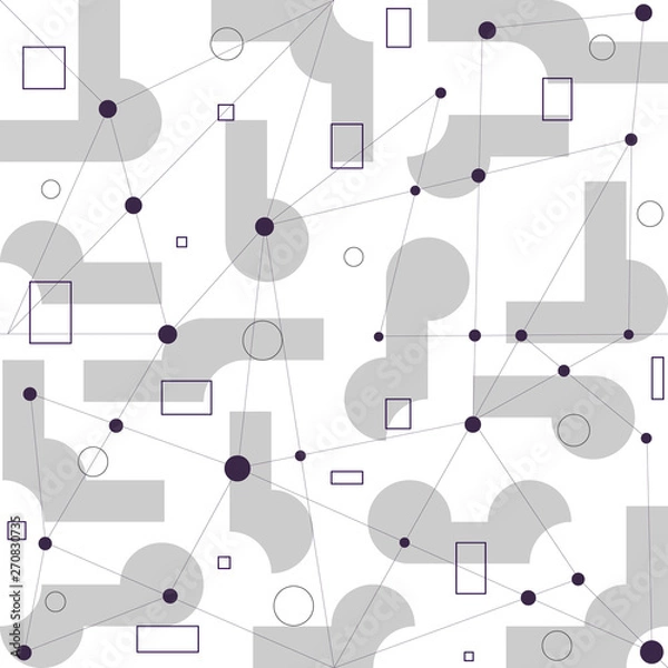 Obraz Abstract geometric background. Circles, squares, rectangles, lines.