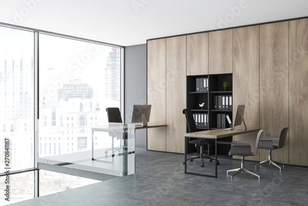 Fototapeta Two storey open space office corner