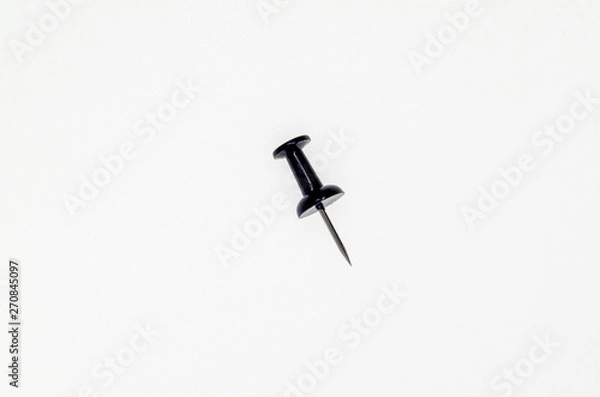 Obraz one black stationery button on white background without shadows