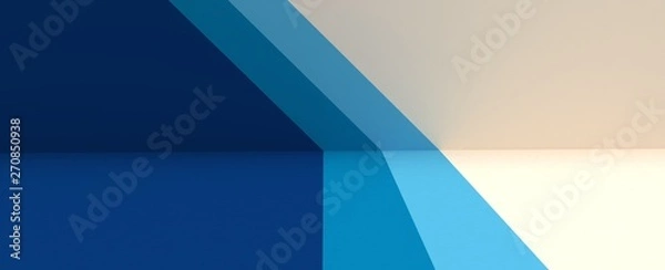 Fototapeta Render de estudio para presentación de producto. Fondo de lineas con patrones, degradados y reflectores. Ilustración de entorno tridimensional