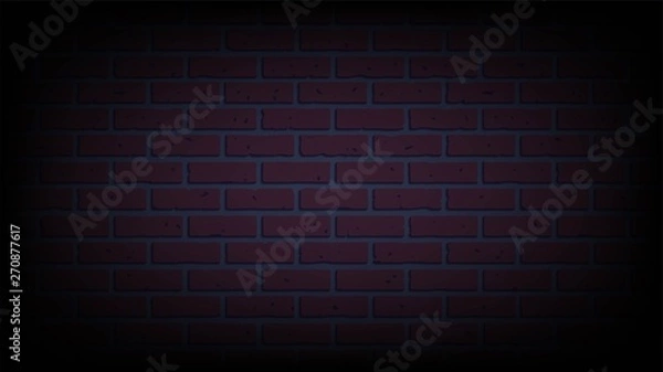 Obraz Vector background with brick wall in the dark