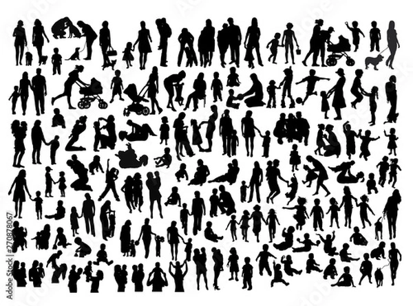 Obraz Family Silhouettes, art vector design