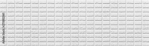 Fototapeta Panorama of White concrete or cement modern tile wall background and texture
