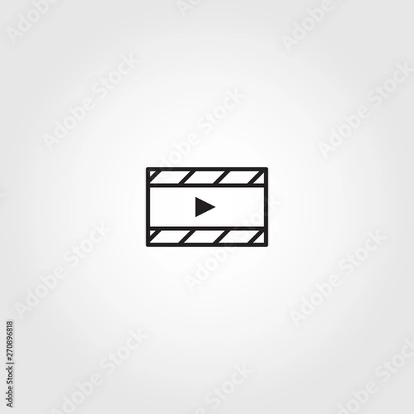 Fototapeta video player vector icon on white background
