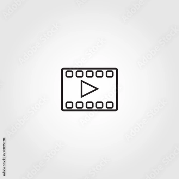 Fototapeta video player vector icon on white background