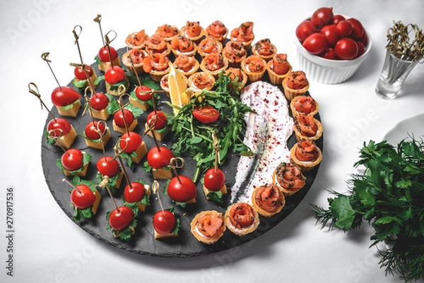 Obraz serving tartlets with tomatoes