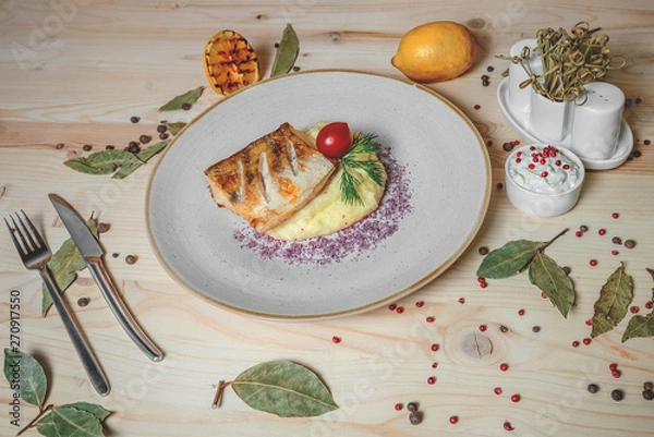 Obraz ready dish with fried fish