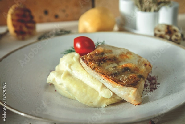 Obraz ready dish with fried fish