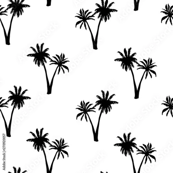 Fototapeta Vector seamless pattern with palm trees