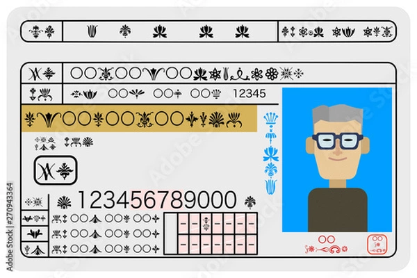 Obraz 優秀な男性高齢ドライバーの運転免許証のサンプルイメージ