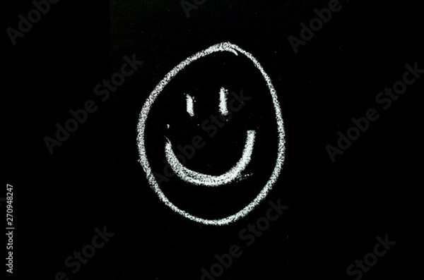 Obraz smiling face drawn on chalkboard