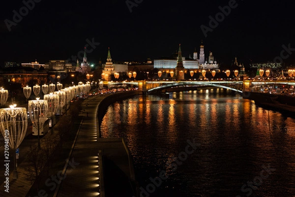 Obraz charles bridge at night