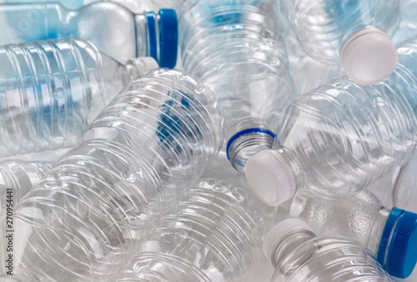 Obraz Plastic Single Use Bottles Close Up
