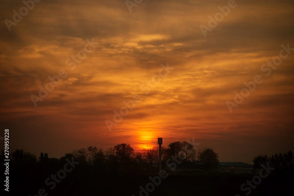 Obraz sunset in city