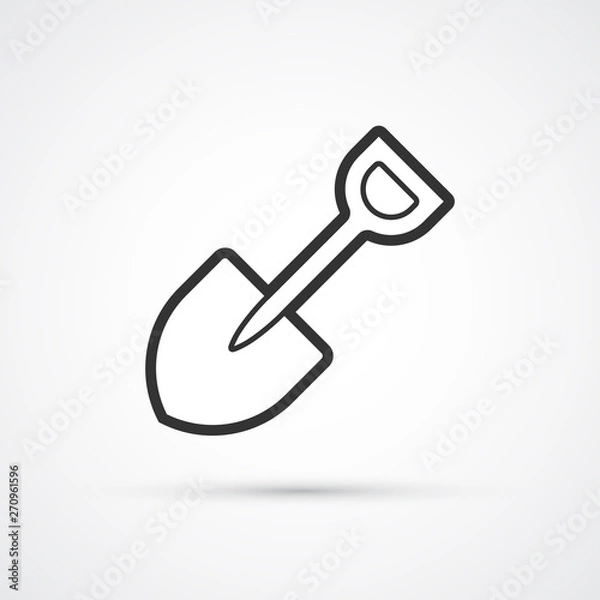 Obraz Shovel flat line black icon. Vector eps10