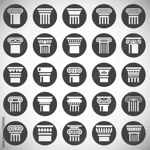 Obraz Column icons set on background for graphic and web design. Simple illustration. Internet concept symbol for website button or mobile app.