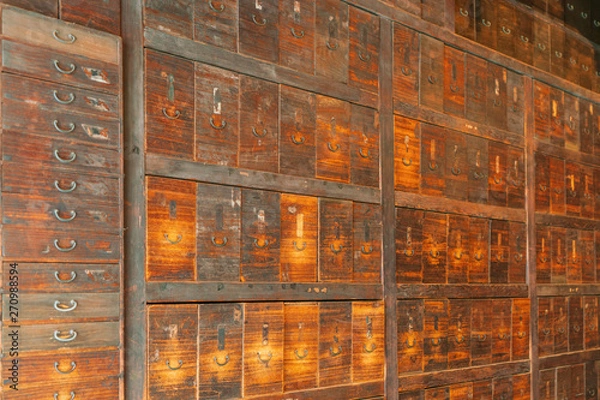 Fototapeta 古い木の引き出し