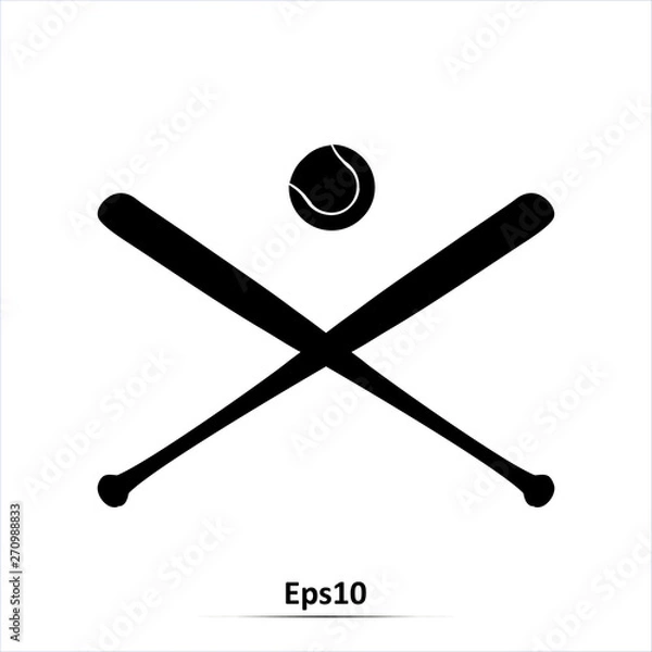 Obraz baseball bat icon. Simple filled baseball bat vector icon. On white background.