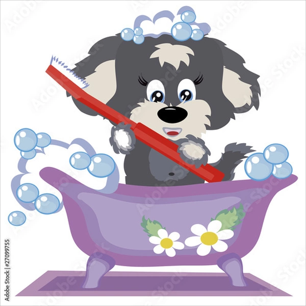 Obraz Puppy in the bathroom.