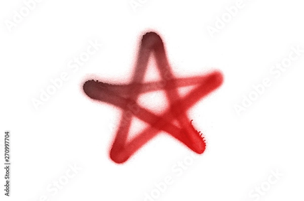 Fototapeta Graffiti star sign sprayed on white isolated background