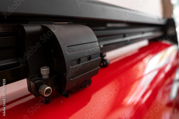 Fototapeta Vinyl cutter plotter machine head