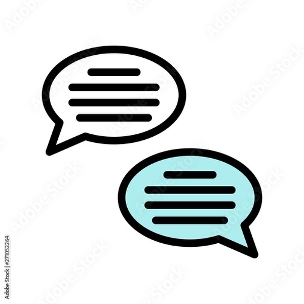 Fototapeta Speech bubble vector, Social media filled editable stroke icon