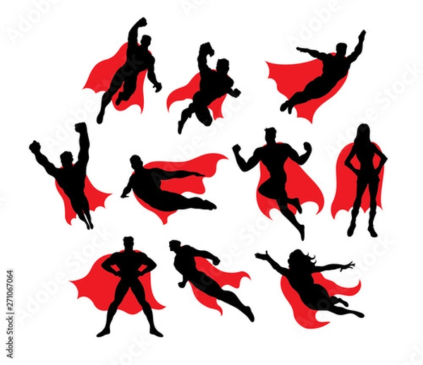 Obraz Superhero Silhouettes, art vector design