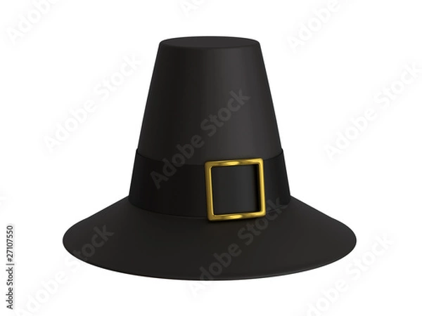 Fototapeta A render of an isolated pilgrim hat