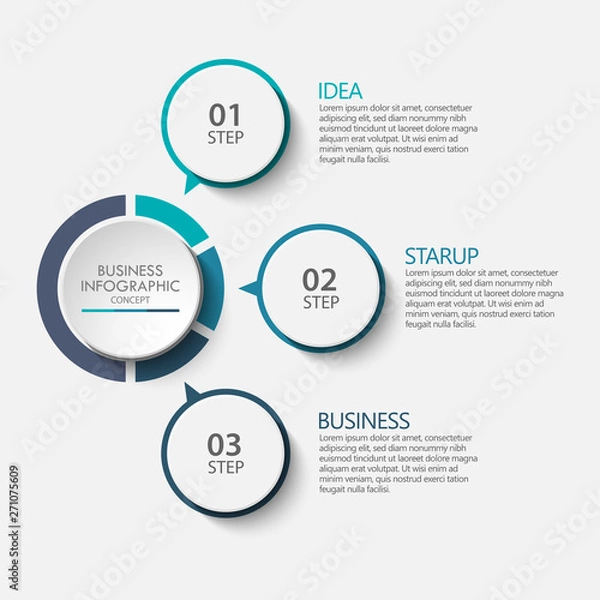 Obraz Business data visualization. timeline infographic icons designed for abstract background template milestone element modern diagram process technology digital marketing data presentation chart Vector
