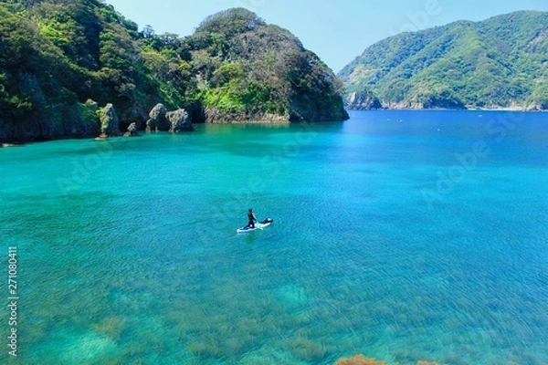 Fototapeta 西伊豆　田子瀬浜でsup探検