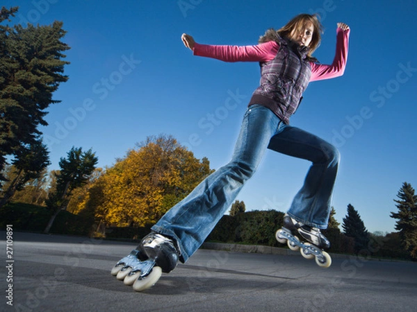 Fototapeta Fast rollerblading