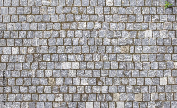 Obraz Closeup view on a cobblestone road.