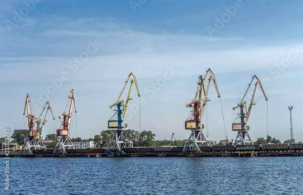 Fototapeta Cranes in the port