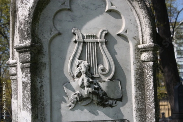 Fototapeta elements of decoration of ancient stone monuments  