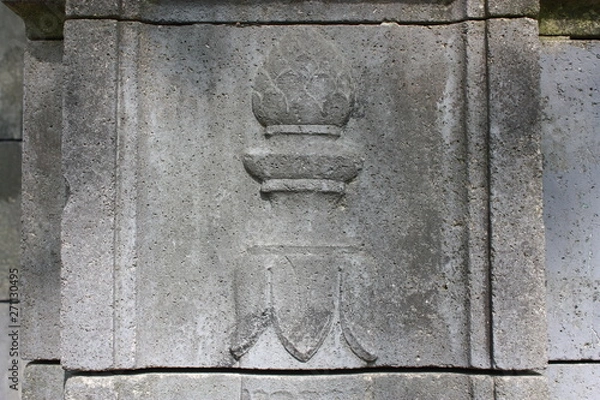 Fototapeta elements of decoration of ancient stone monuments  