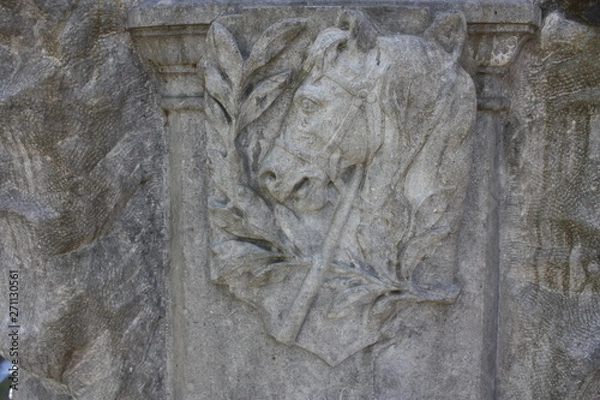 Fototapeta elements of decoration of ancient stone monuments  