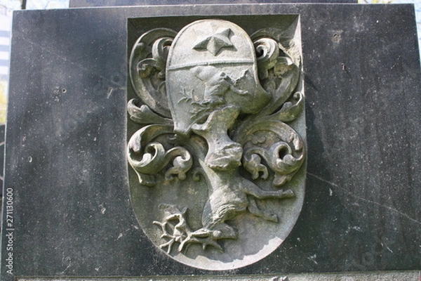 Fototapeta elements of decoration of ancient stone monuments  