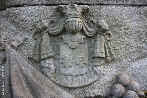 Fototapeta elements of decoration of ancient stone monuments  