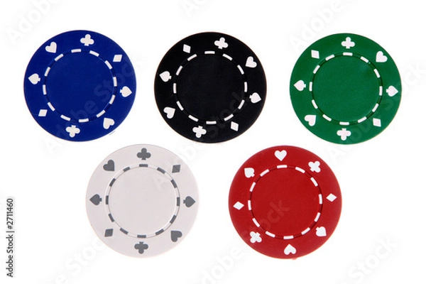 Obraz pięć żetonów do gry